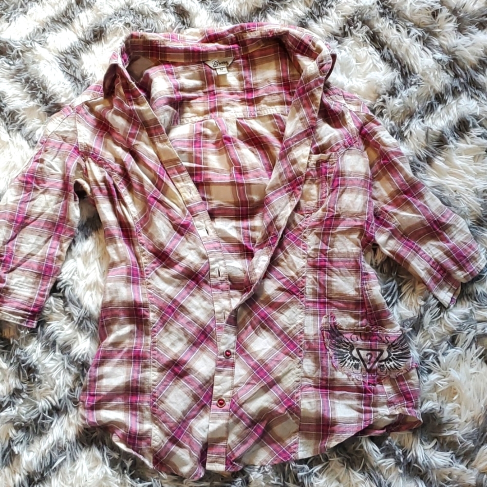 Plaid Guess country buttonup